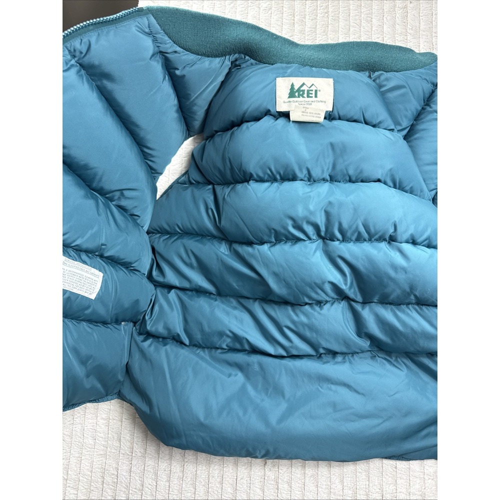 REI Women Vintage Fall 1989 L Green Nylon Goose Down Puffer Vest Utility HD Warm - Picture 7 of 11